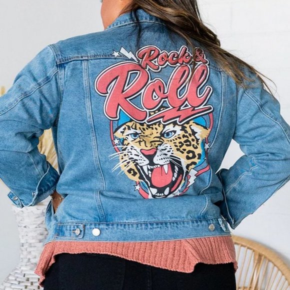 Benie Los Angeles Jackets & Blazers - Benie Rock & Roll Jean Jacket